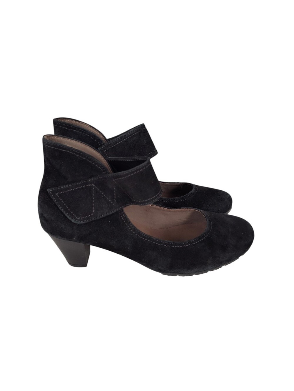 Gabor Black Suede Maryjane Pumps Women's Size UK 5 US 7.5 Round Toe Shoes